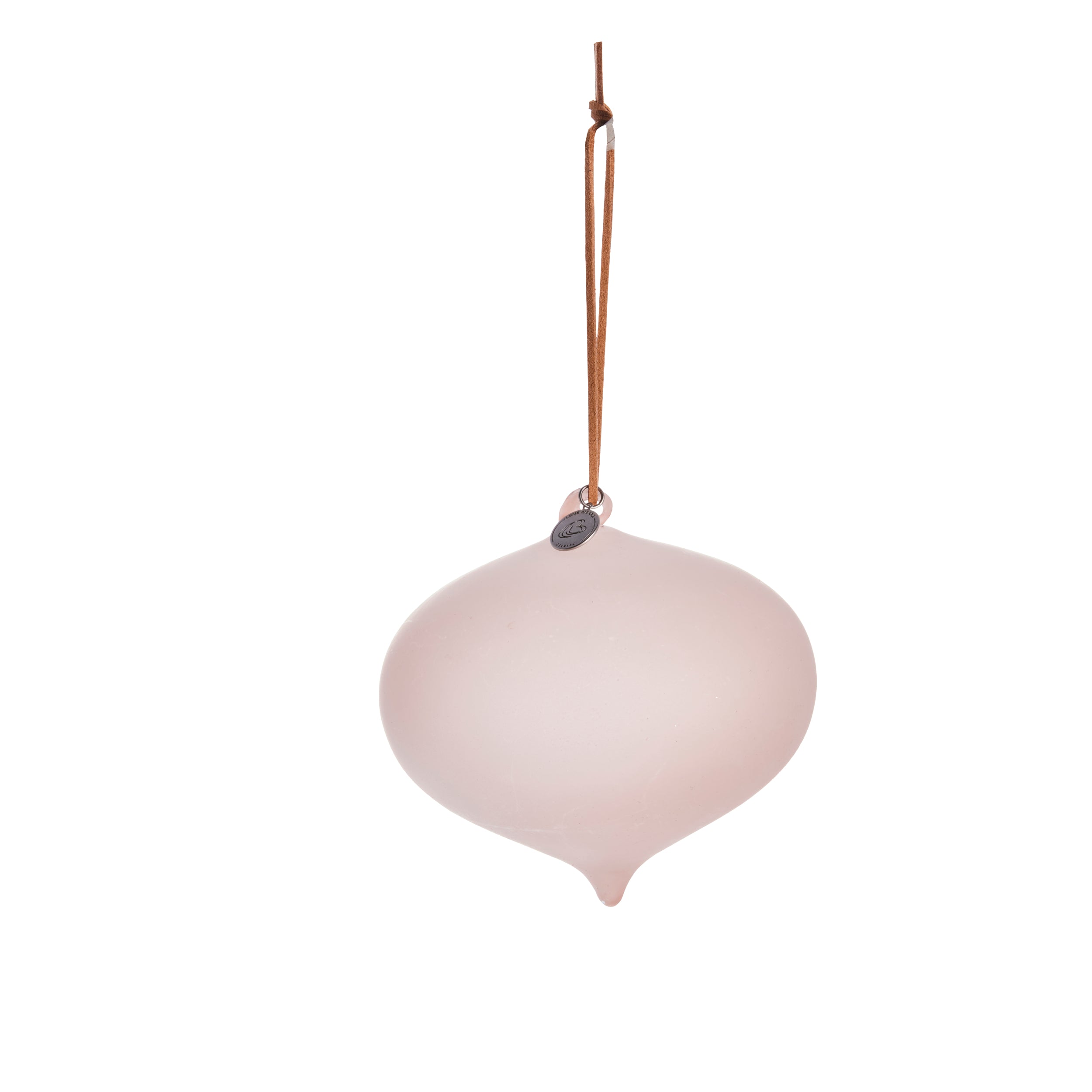 Handmade Frosted Pink Glass Ornament - H12cm