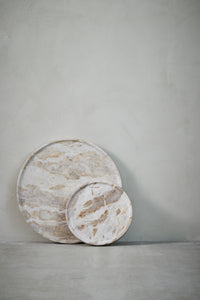 Handcrafted Marble Serving Tray - Round