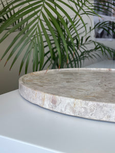 Handcrafted Marble Serving Tray - Round